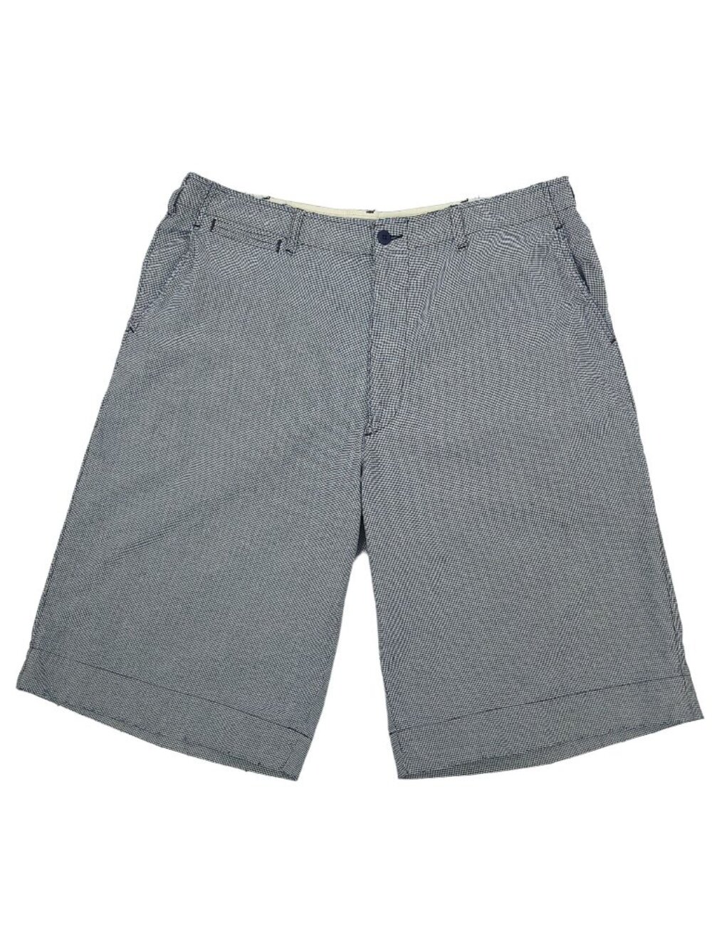 Polo Ralph Lauren Jeans Cuffed Shorts Mens 36 Houndstooth Classic Blue White